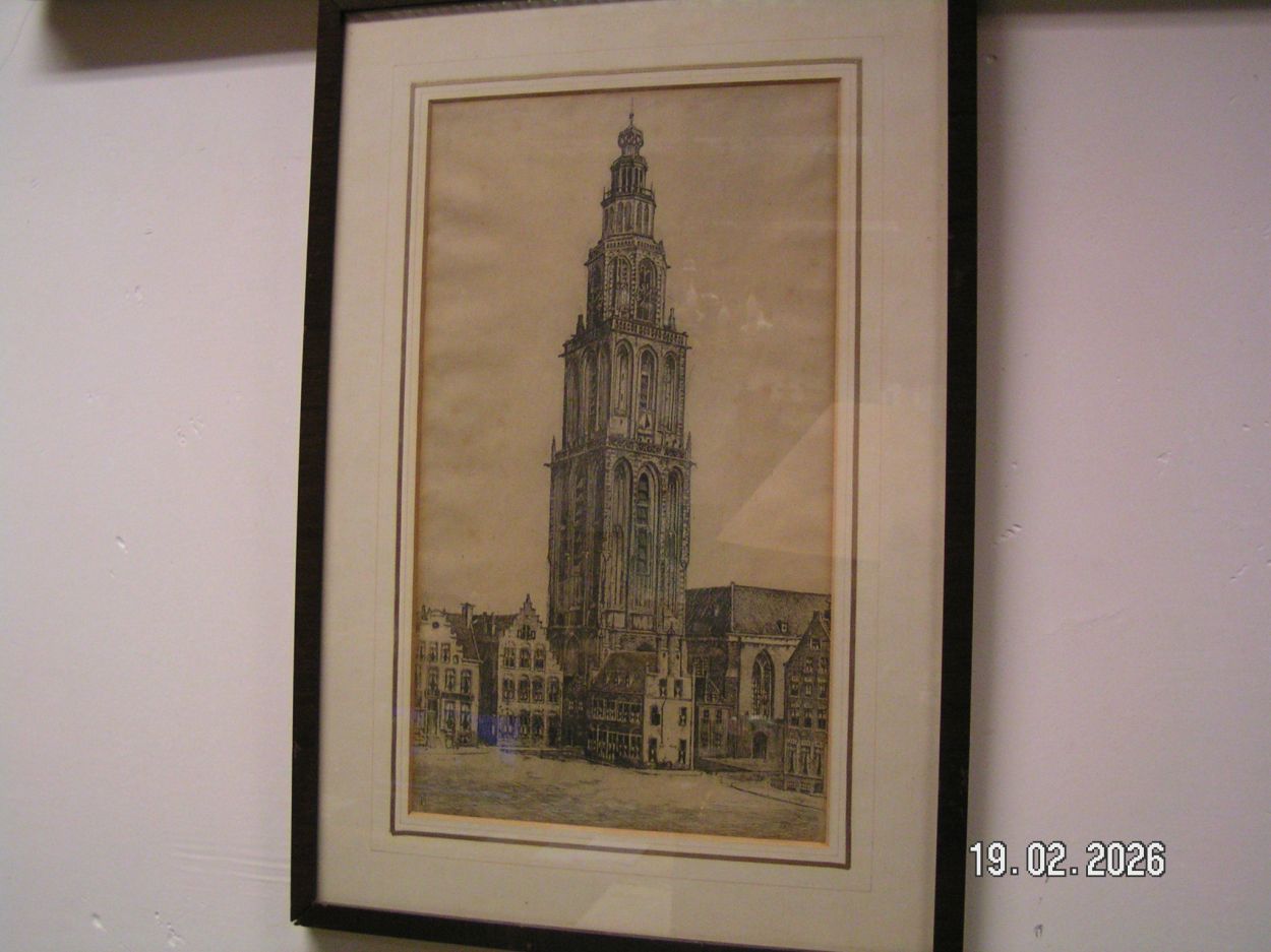 Verkocht artikelnr. 1602082 Ets van Martinitoren Groningen in Zeer Goedestaat.
Gemaakt door Marius Janssen.
Afm B 38 H 55 cm
