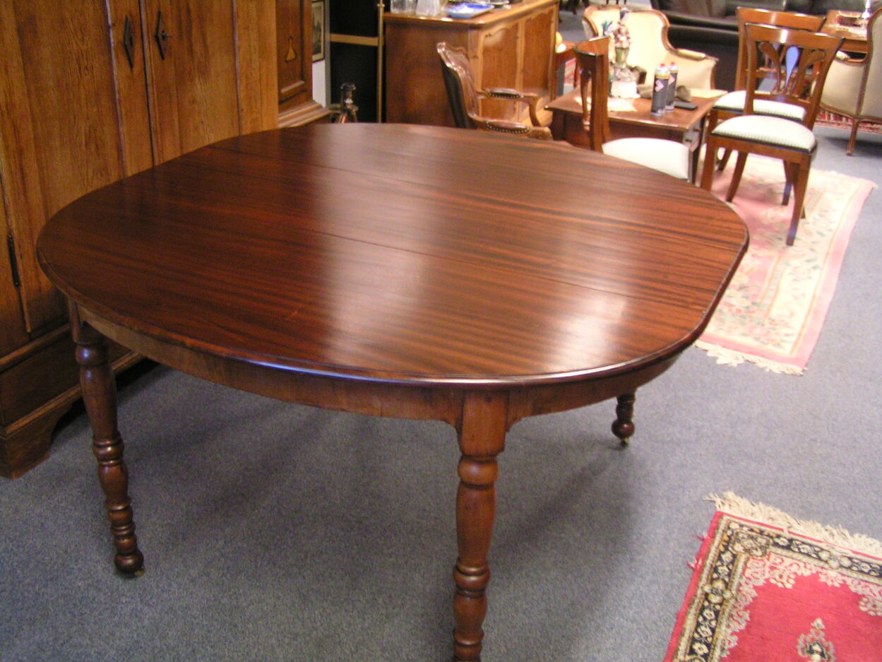 artikelnr. 1602031 Antieke Grote Mahonie Coulissen Tafel in Nieuwstaat!
