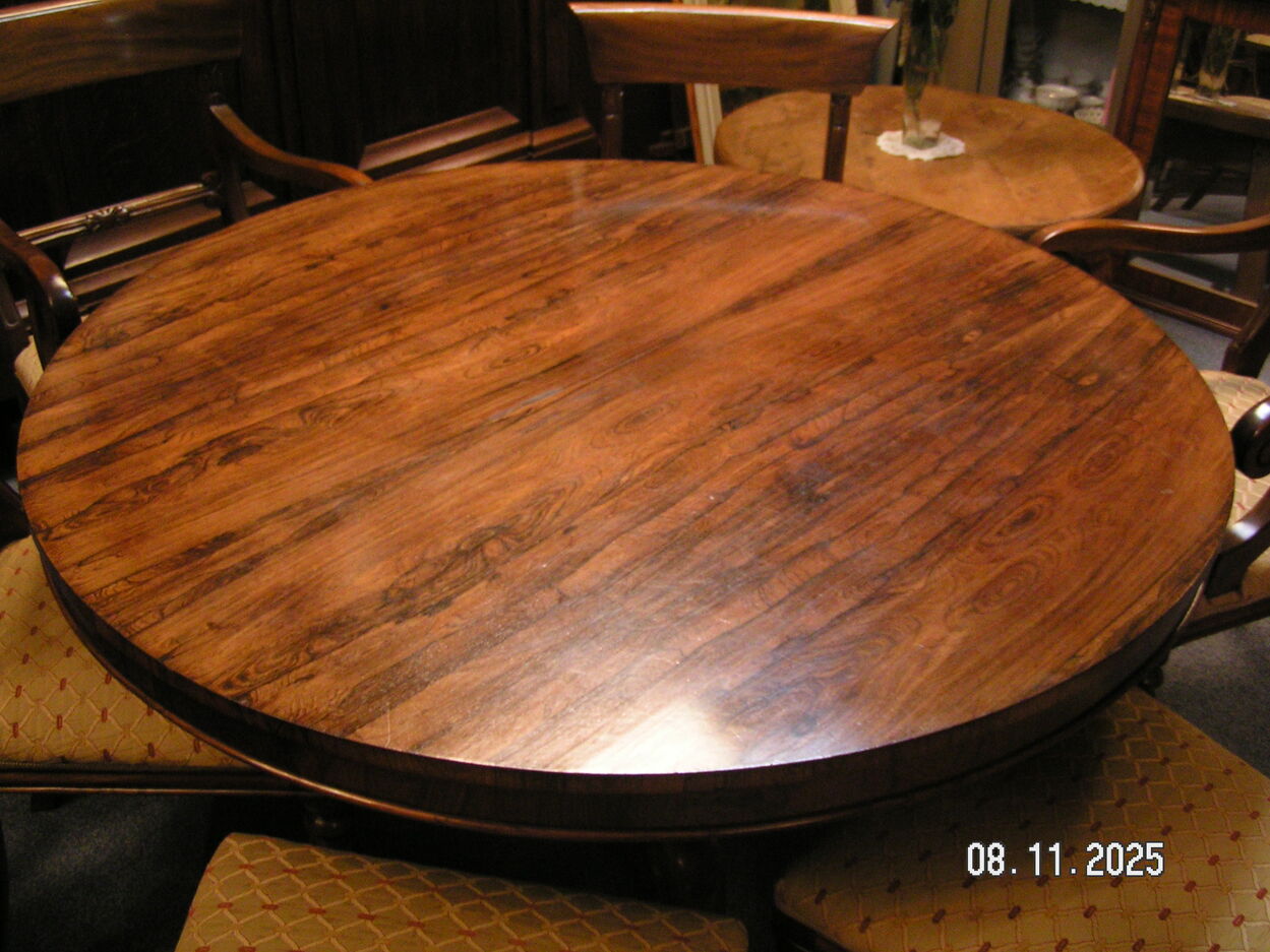 artikelnr. 1602047 Antieke Victoriaanse Carveld Palissanderhout Deining Table Zeer Goede Staat prijs €2250,- euro
